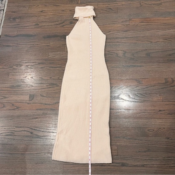 Reiss Sleeveless Turtleneck Roll Neck Cream Cashmere Blend Midi Dress Small - Picture 4 of 11